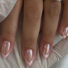 JOYVVEW front packaging showing 30 chrome pink French tip nails, clear presentation benefit