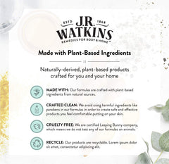 J.R. Watkins mist applied on forearm showing smooth, hydrated skin benefit