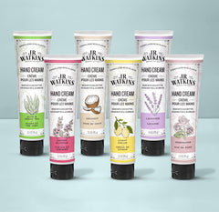 J.R. Watkins coconut ingredients label highlighting natural butters and oils