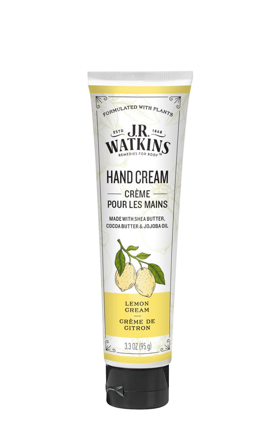 J.R. Watkins front packaging showing lemon cream tube and benefits
