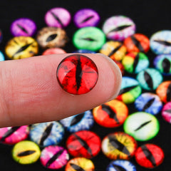 Jremg eyeball charms applied on nail tip demonstrating finished look