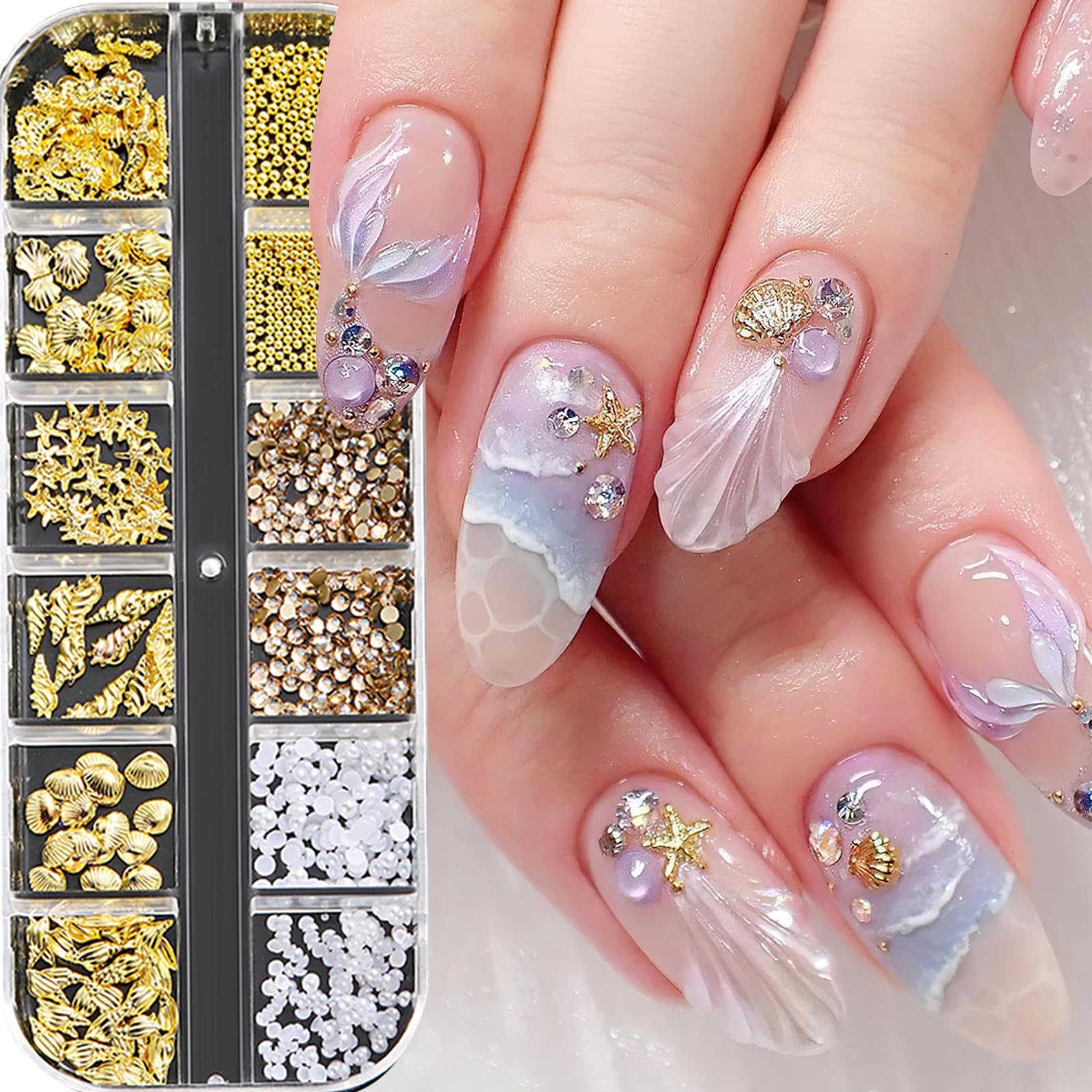 Jremg macro detail of rhinestone and pearl cluster highlighting sparkle and texture for standout nails