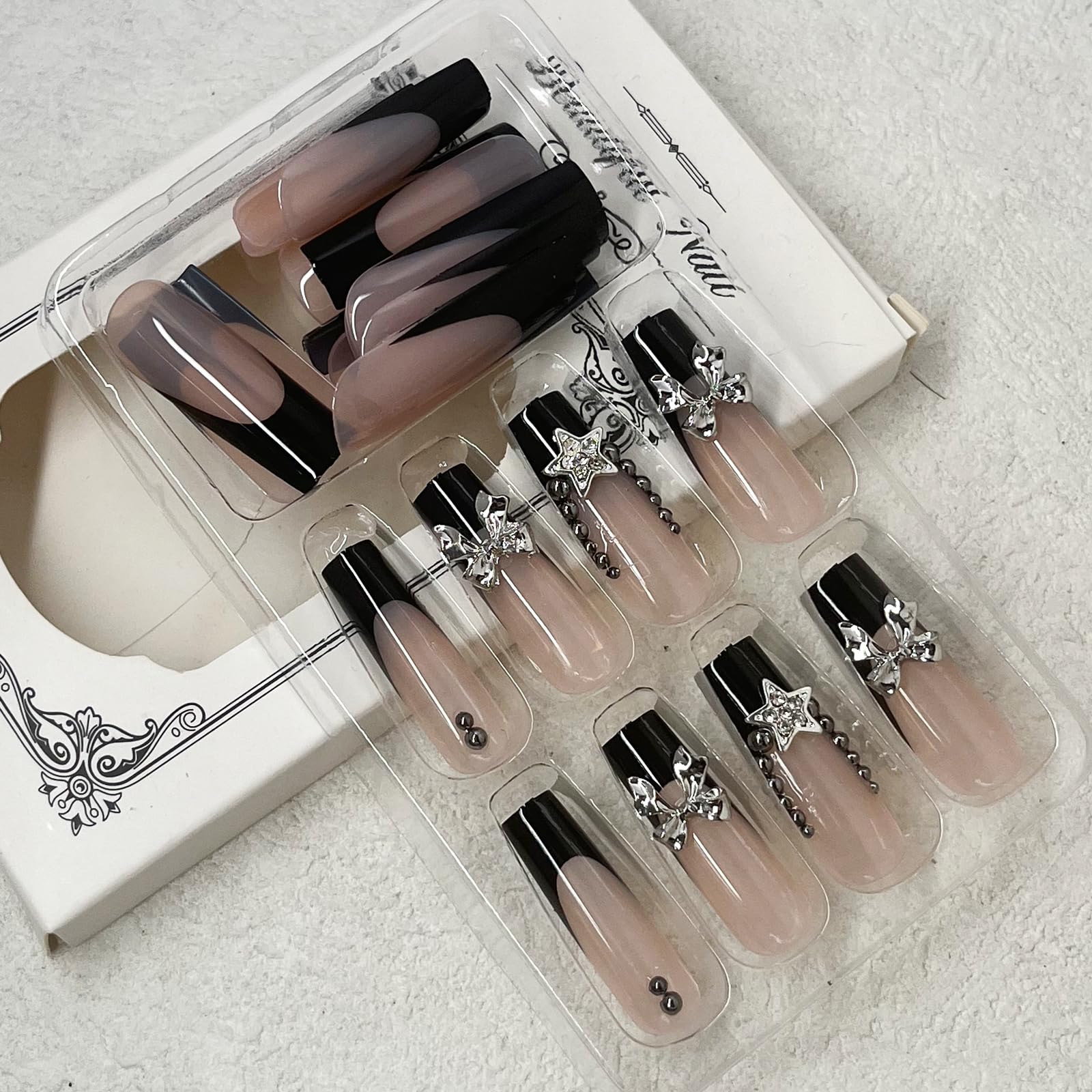 Jremg 24pcs layout with nail file to illustrate size range and fit options