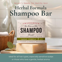 J·R·LIGGETT'S label close-up highlighting natural ingredients and provenance benefit