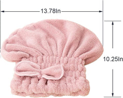 Jseng woman wearing hair turban in bathroom demonstrating secure comfortable hold