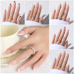 Jsiallye close-up of the soft gel French tip highlighting natural finish and durability