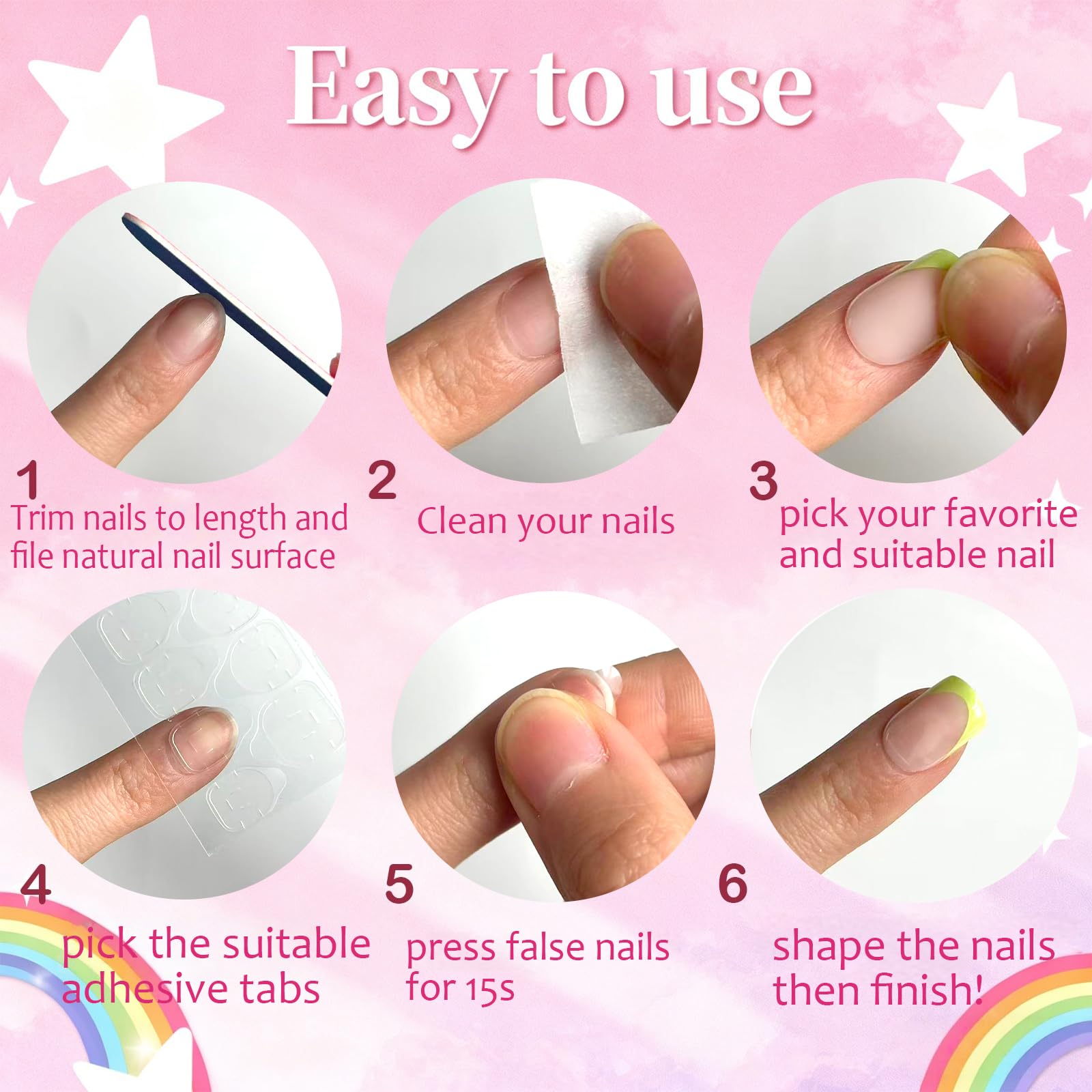 Jsiallye nail file buffer and adhesive accessories for safe, simple prepping