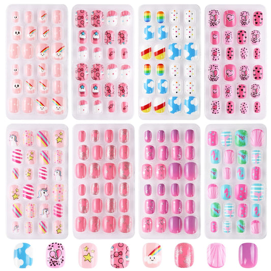 Jsiallye front box packaging shows colorful kids nail set and gift-ready design