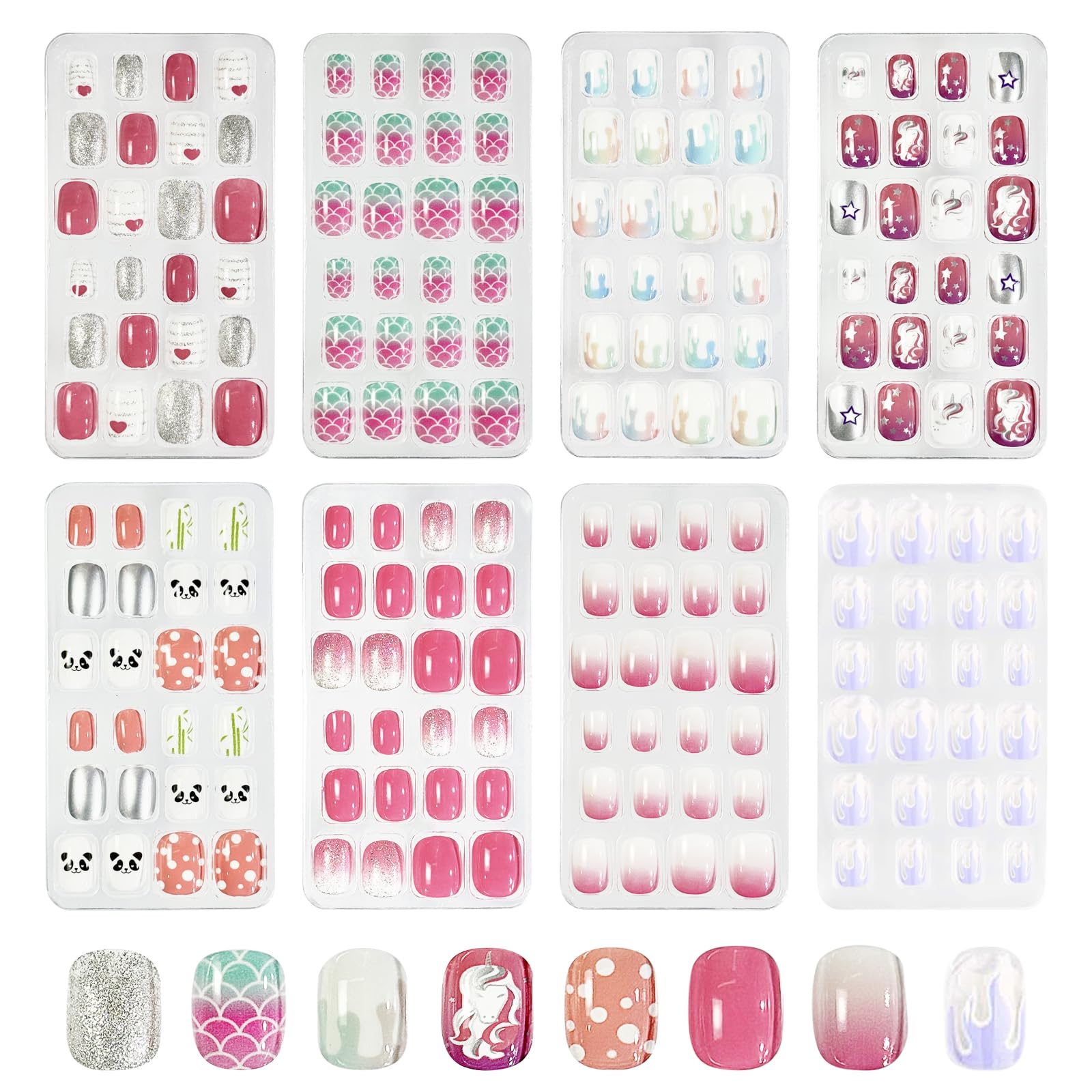 Jsiallye colorful front packaging showing 192-piece kids nail kit, perfect gift