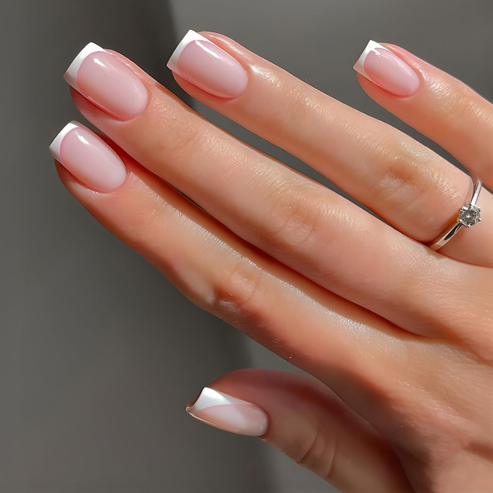 Jsiallye nails displayed on hand to show true length and fit