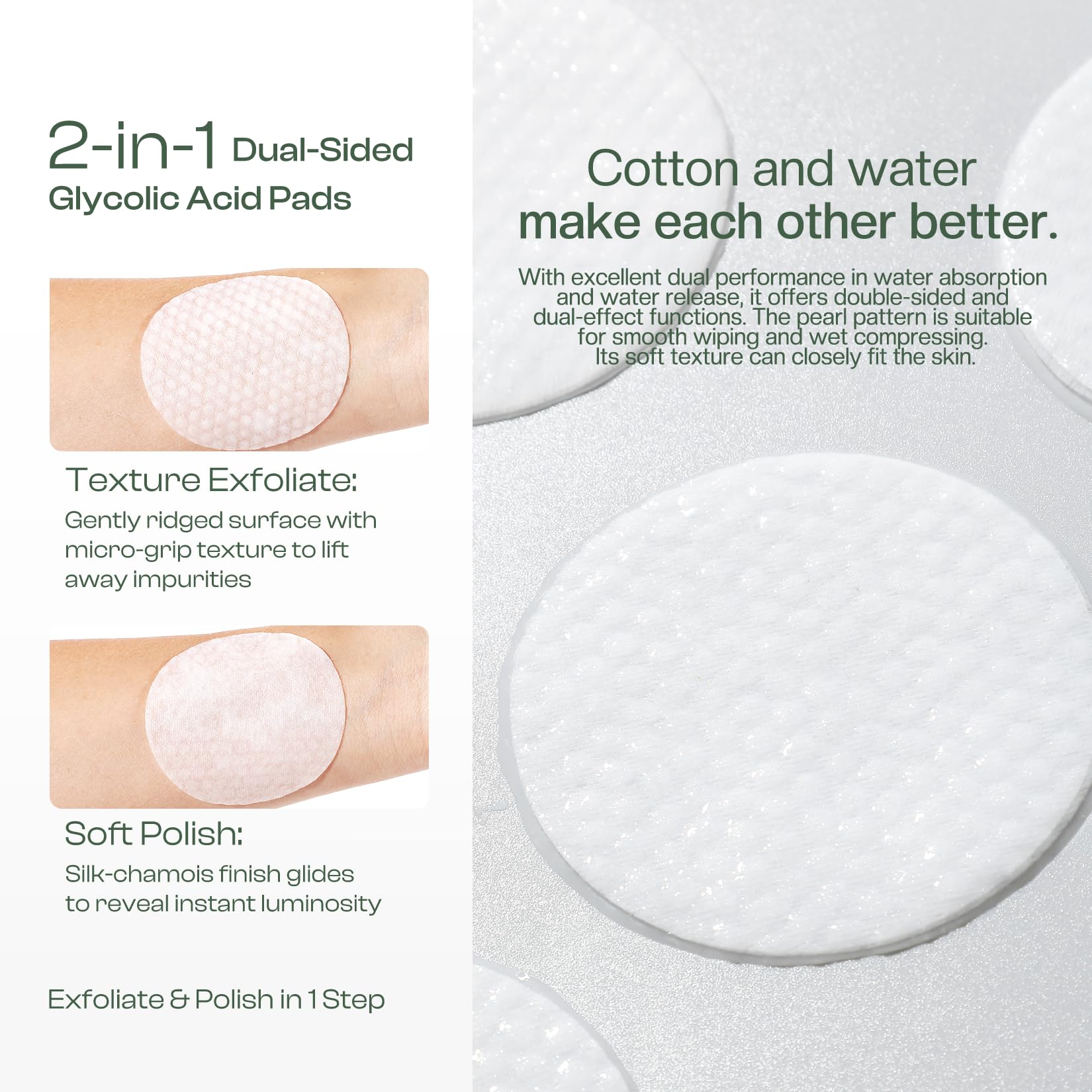 Jtopyrt smooth pad soaked with solution to demonstrate chemical exfoliant