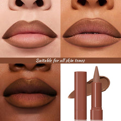 JUAAZIN lip crayon applied on model demonstrating precise definition benefit