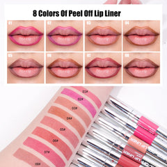 JUAAZIN lips before and after peel demonstrating long-lasting matte benefit