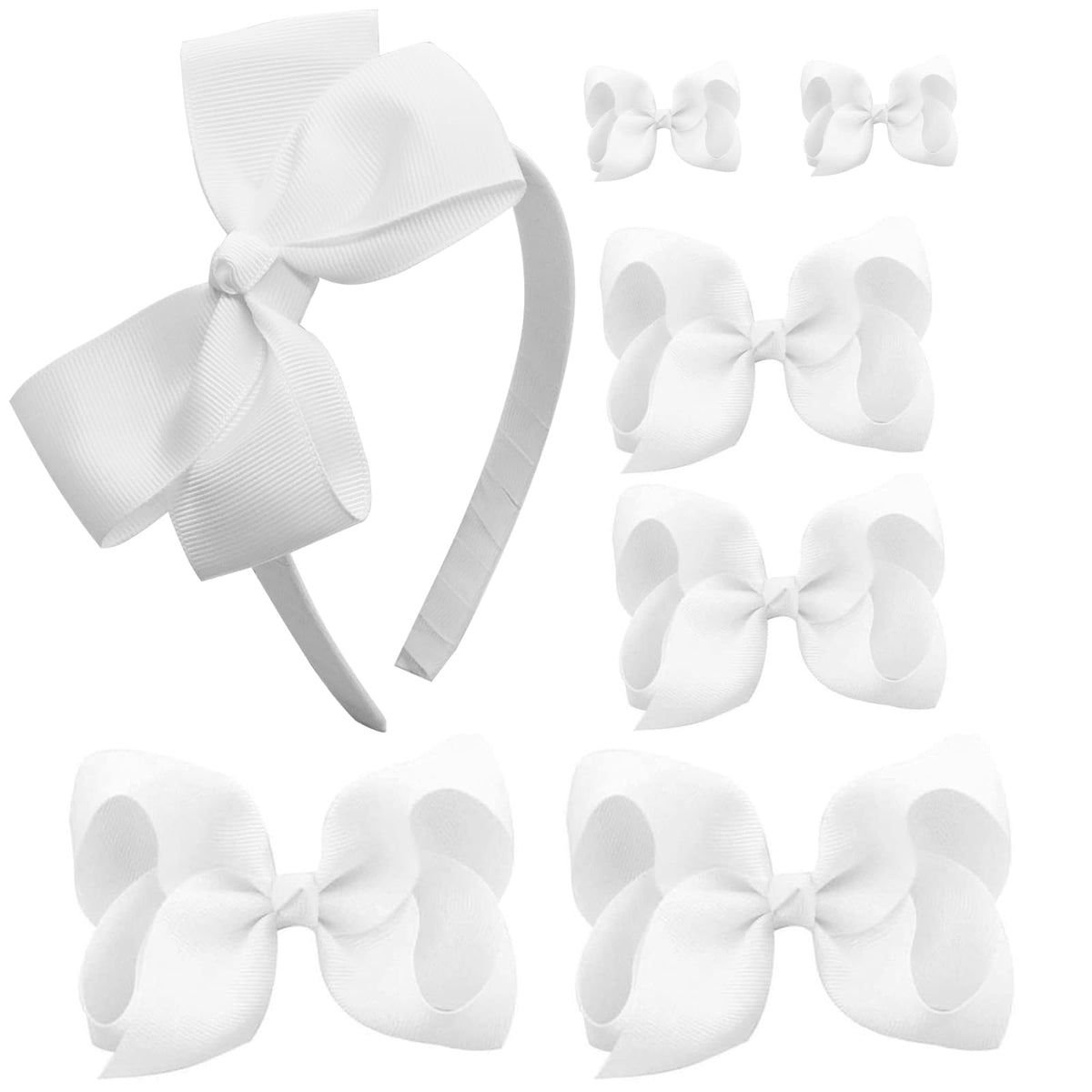 JUCCPUL white bows set front view showing variety and neat presentation