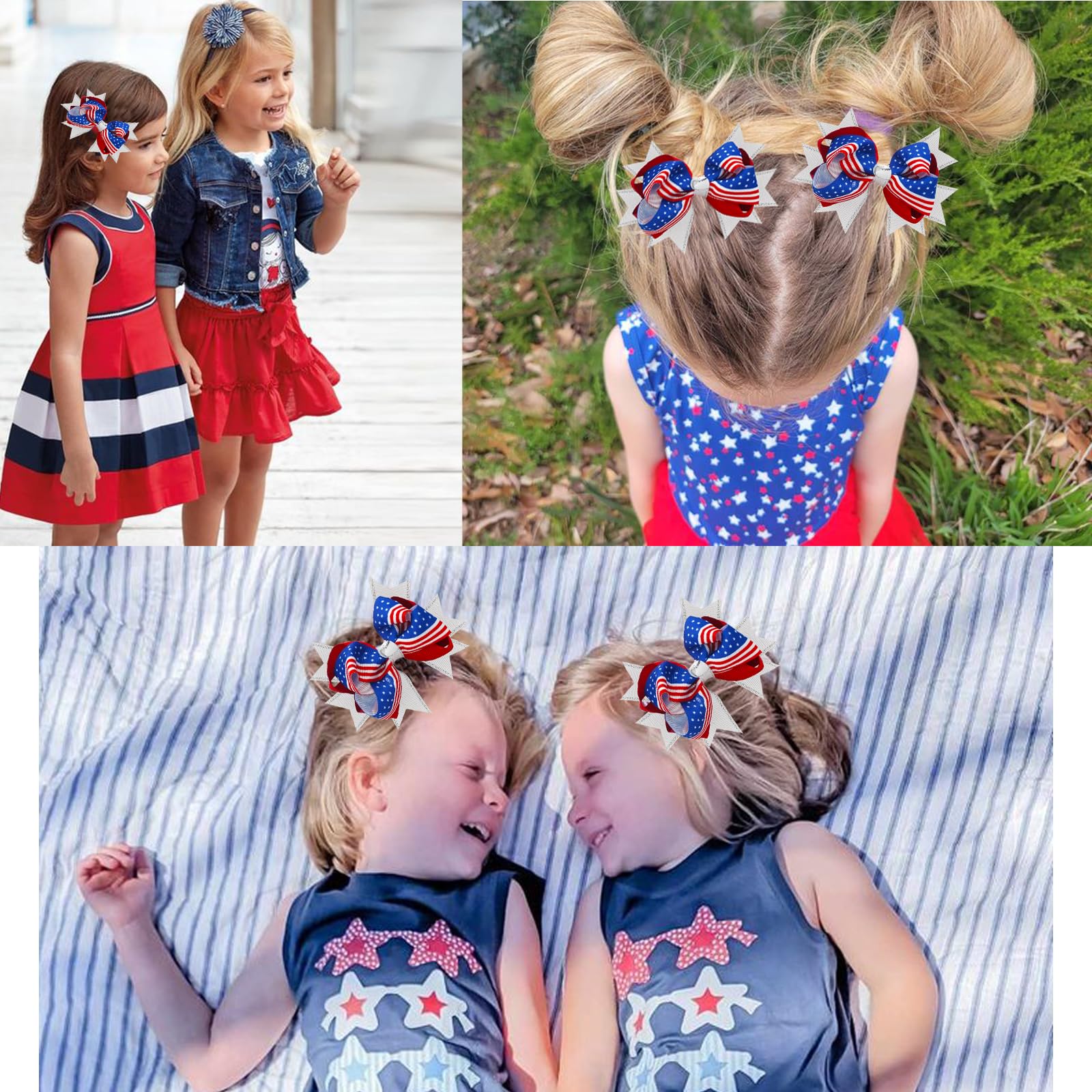 JUCCPUL toddler wearing bow clipped to hair showing cute festive style benefit: photo-ready