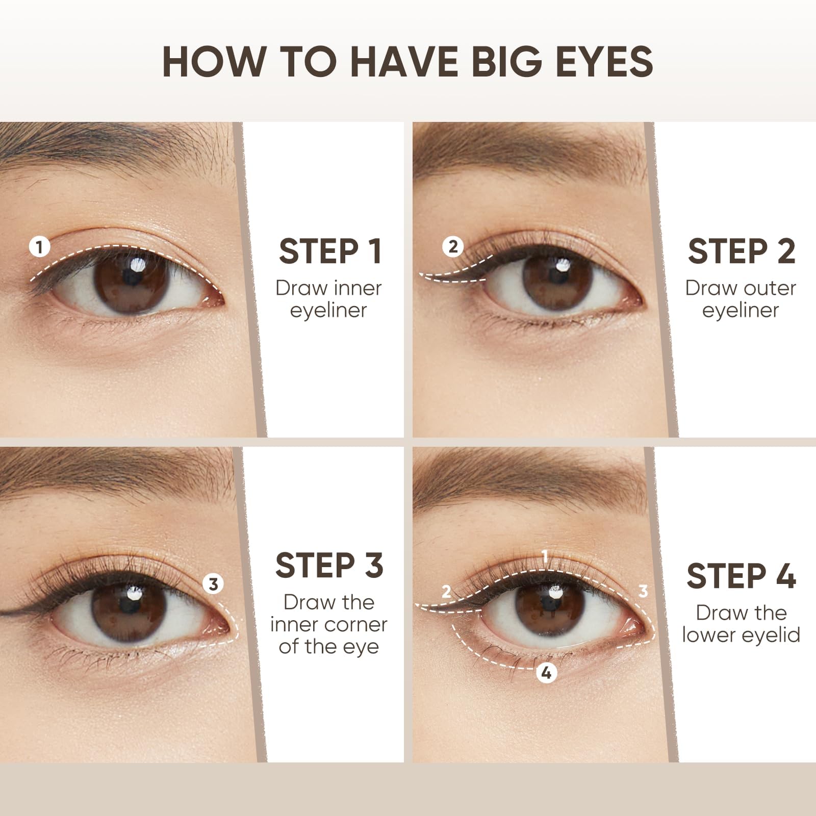 JUDYDOLL applying pencil to inner lashline, showing subtle definition and smudge resistance