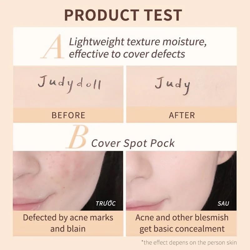 JUDYDOLL blending concealer with brush for seamless, skin-like coverage