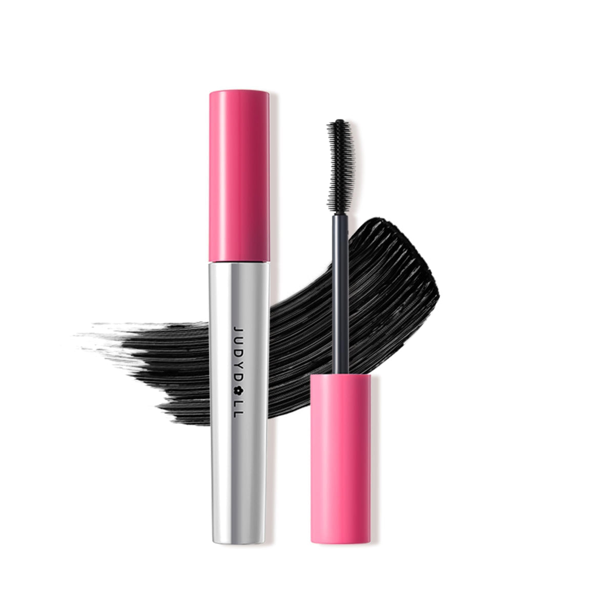 JUDYDOLL front packaging showing black mascara tube and bold branding for easy recognition