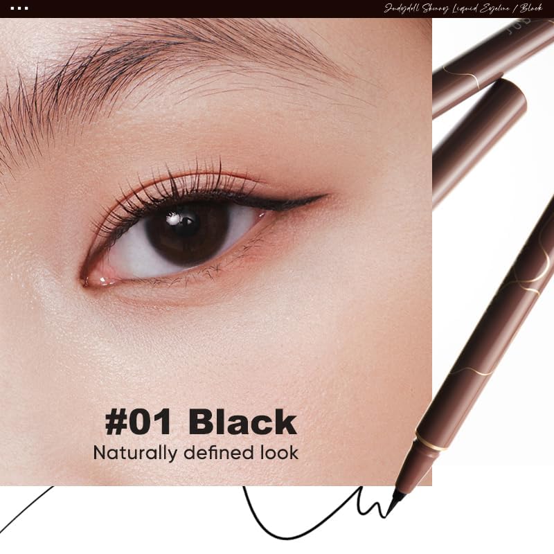 JUDYDOLL eyeliner pen in use creating a sharp wing for long-lasting defined eyes