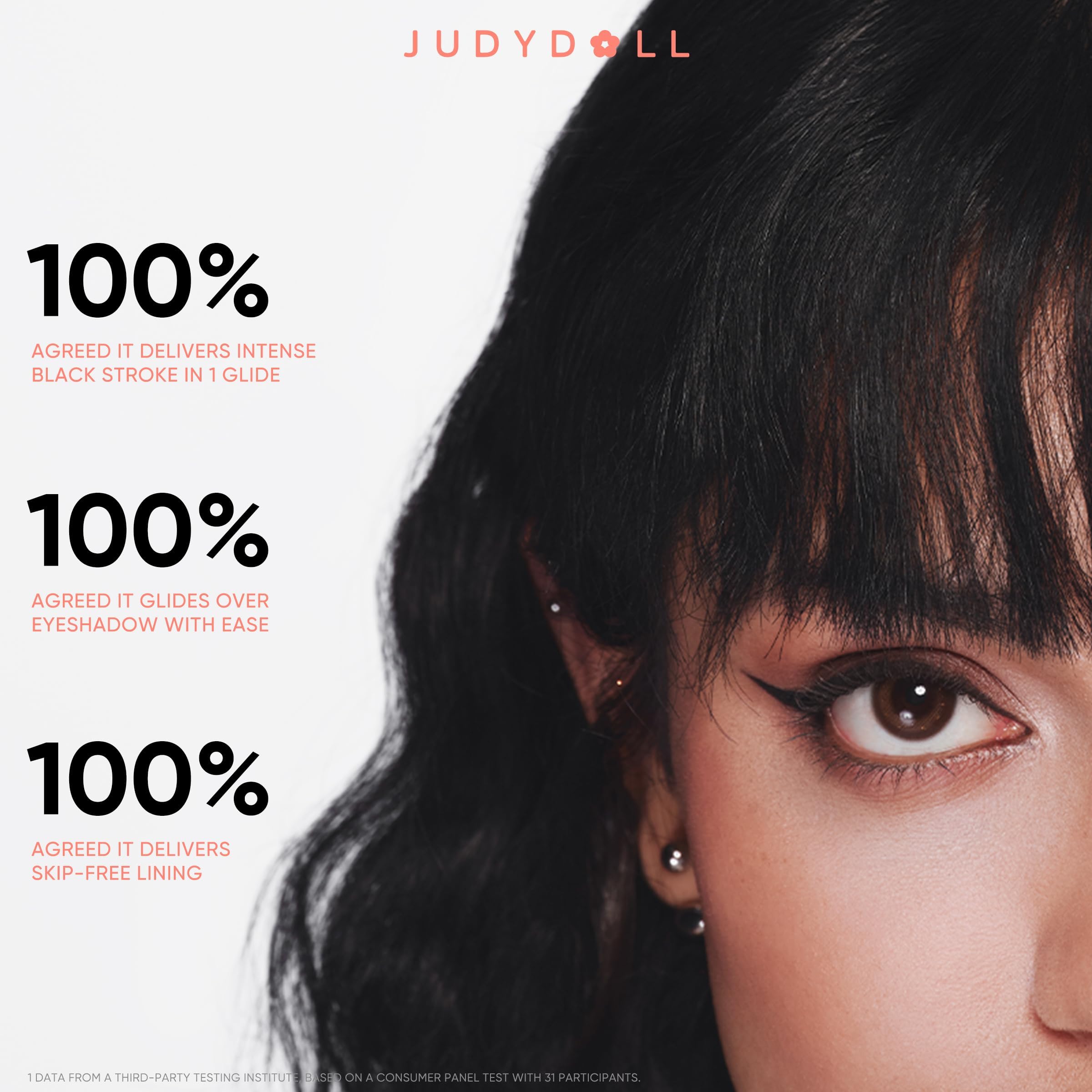 JUDYDOLL liner beside coin showing compact travel-friendly size