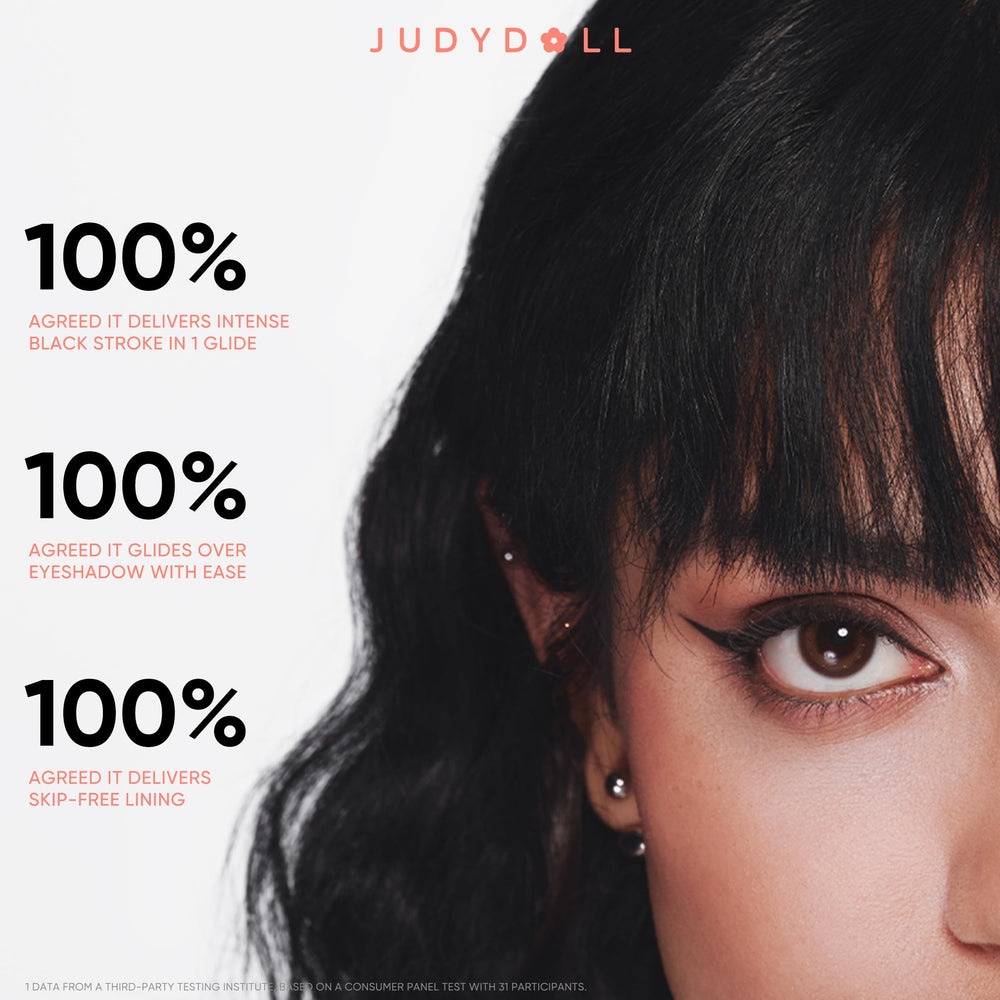 JUDYDOLL liner beside coin showing compact travel-friendly size