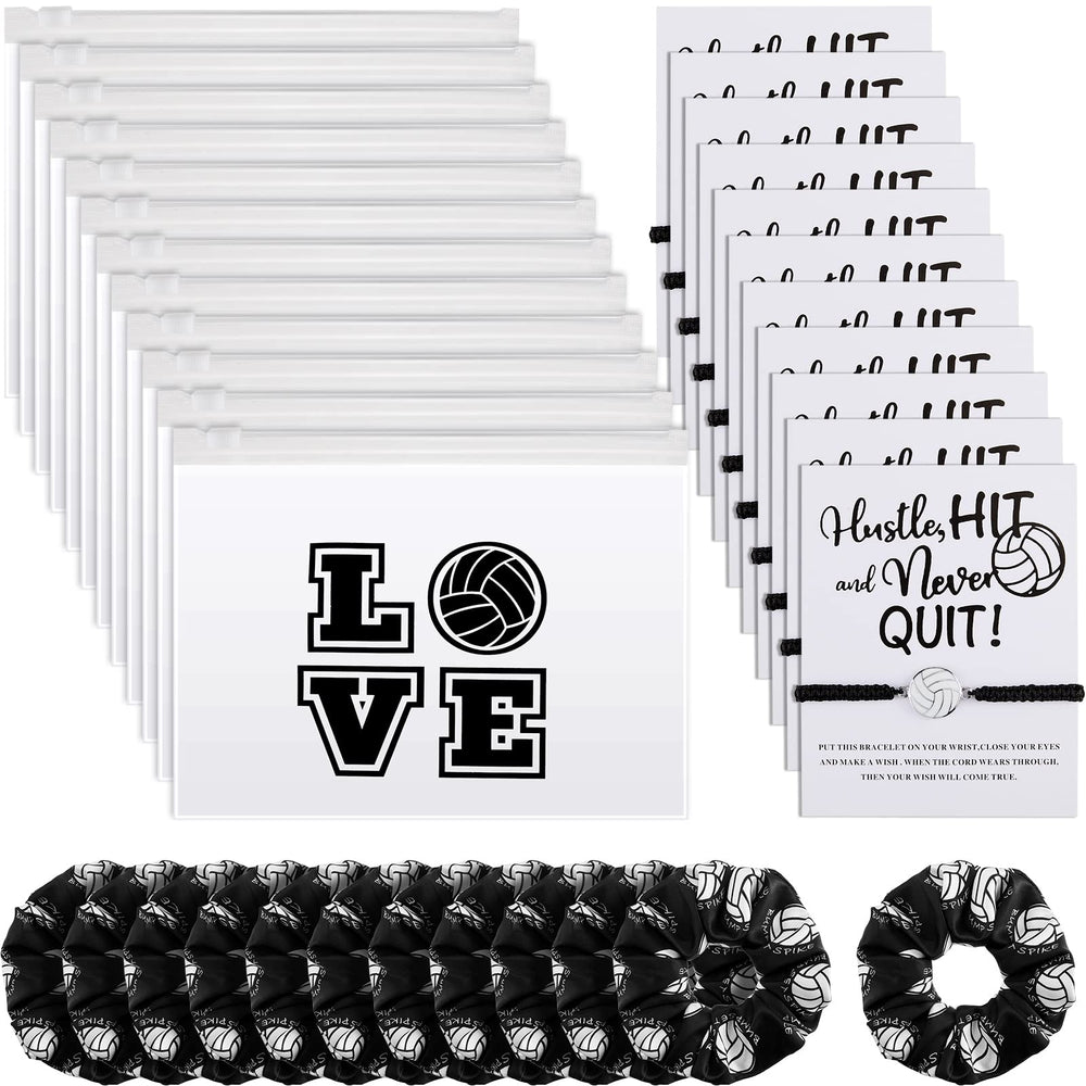 Juexica front packaging showing all 36 volleyball-themed items and coordinated look