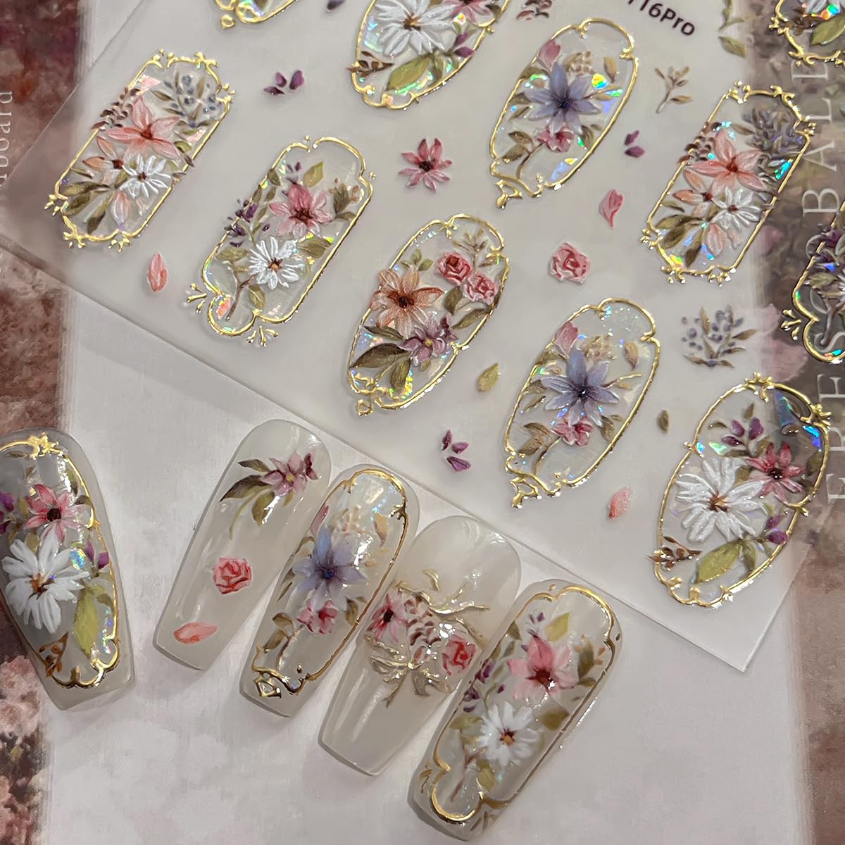 Jufenglin stickers applied on gel nails demonstrating smooth fit and salon-like finish