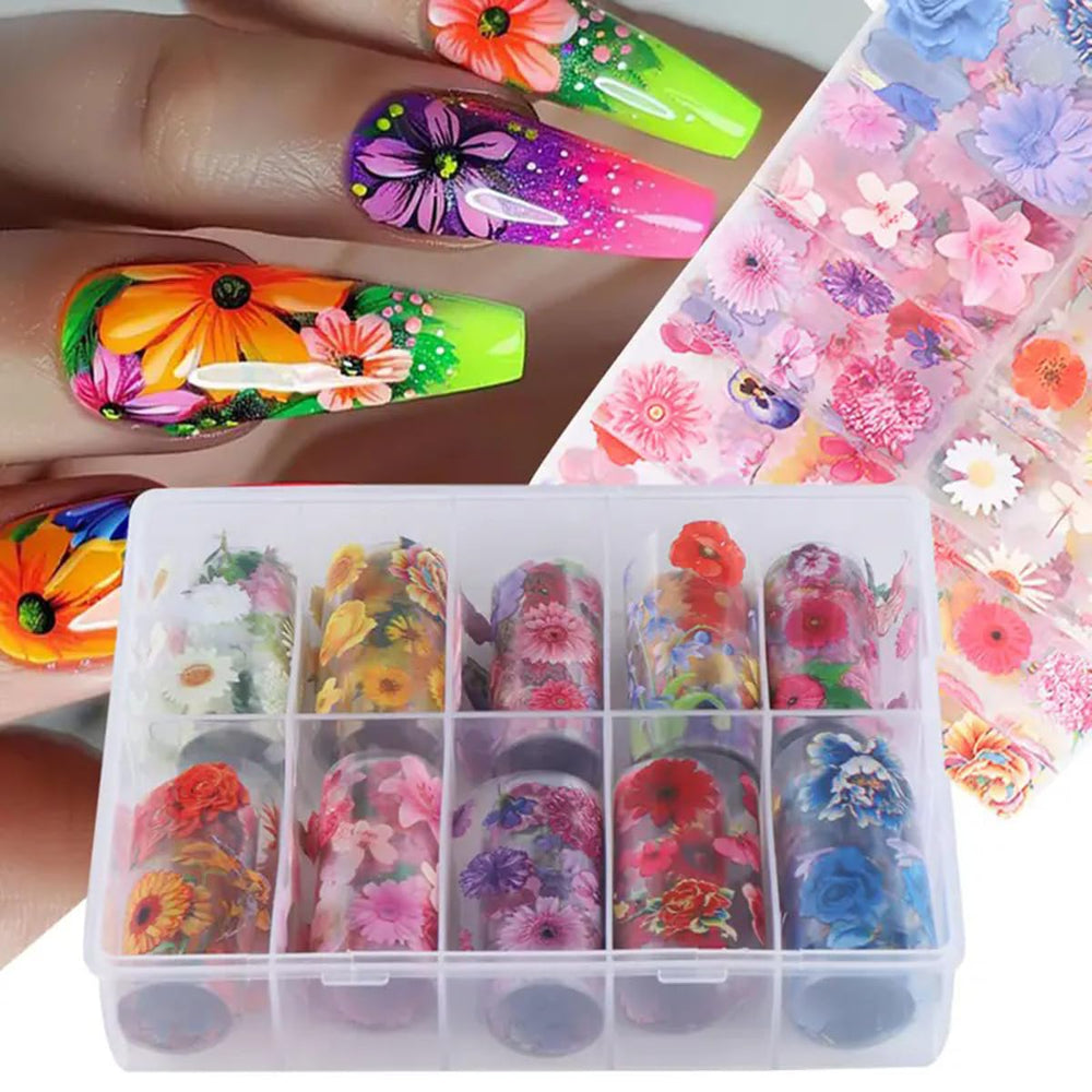 juggssa holographic flower close-up highlighting shimmer and color-shift for eye-catching nails
