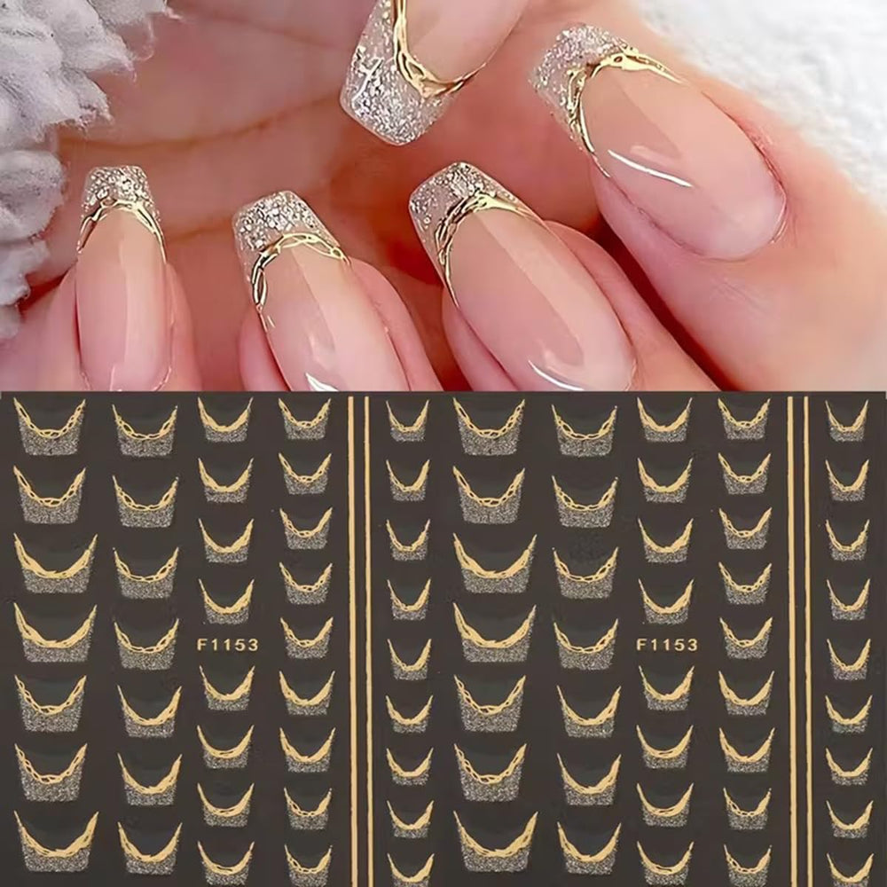 juggssa close-up of sheet with gold stripes and wave tapes, offers precise decorative options