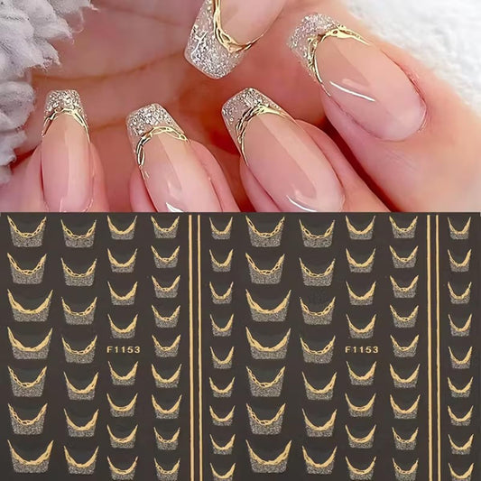 juggssa close-up of sheet with gold stripes and wave tapes, offers precise decorative options
