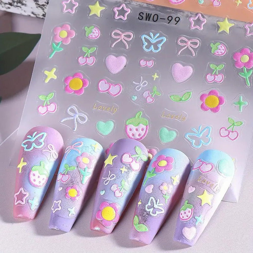 juggssa stickers applied on fingernails demonstrating quick at-home manicure benefit