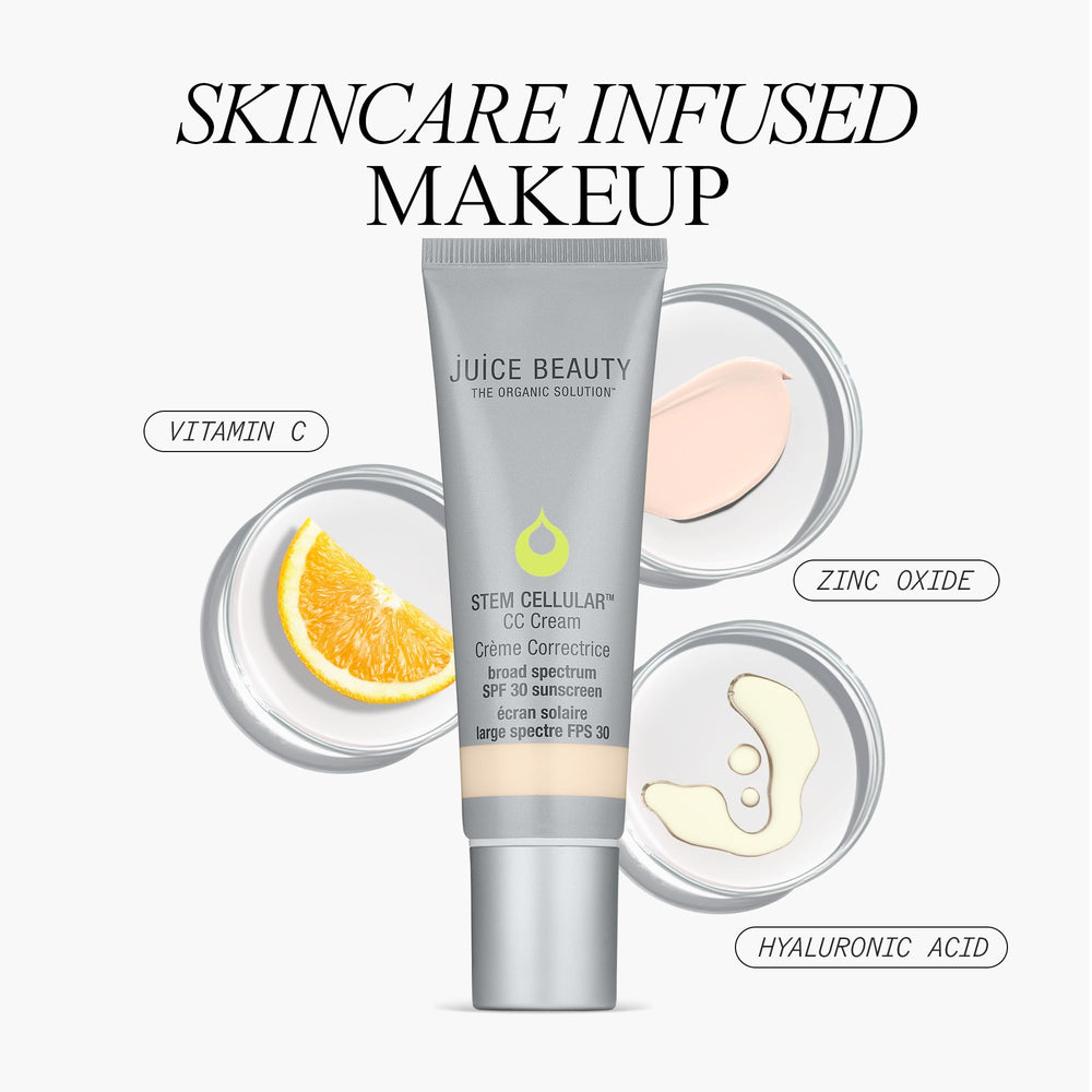 Juice Beauty applied on model to show color correction and glow