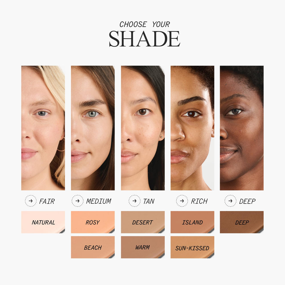 Juice Beauty swatched on forearm showing true Rosy Glow color and even coverage benefit