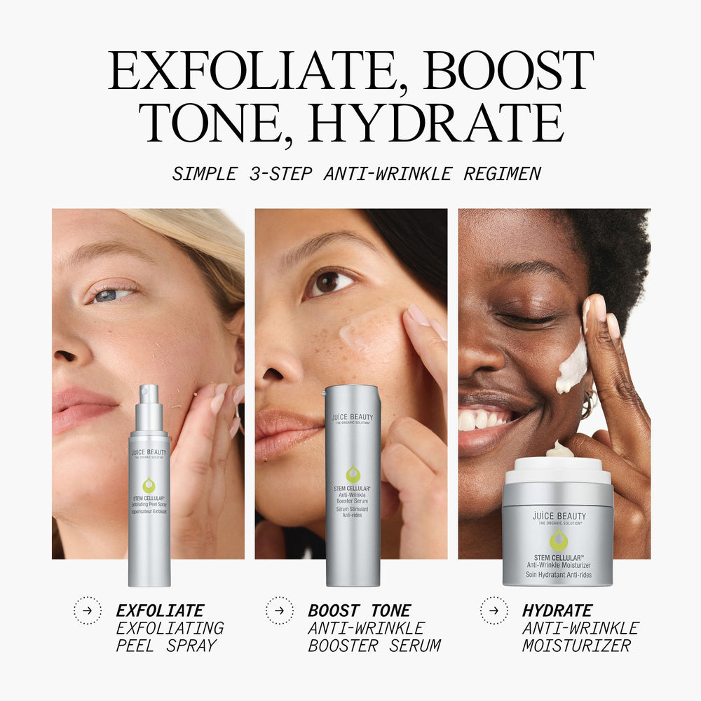 Juice Beauty applying cream to neck and décolleté for smoothing effect