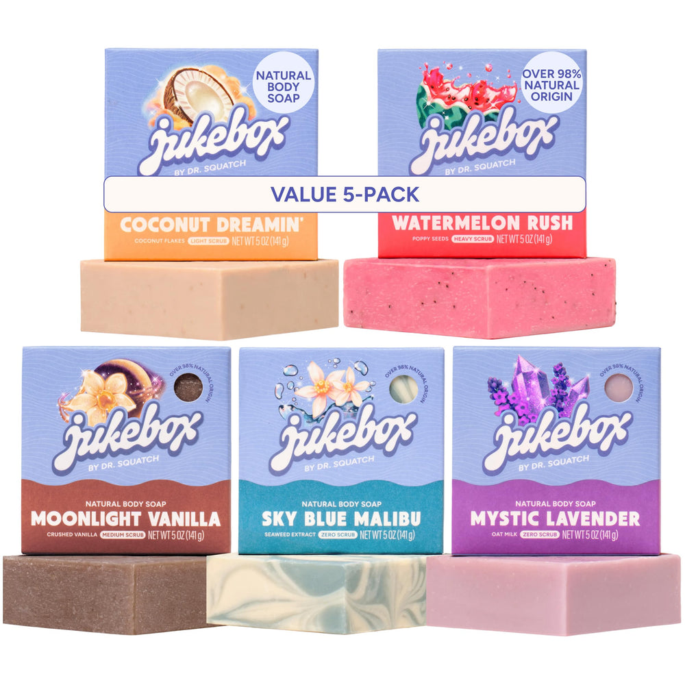 JUKEBOX front packaging five-pack showing variety and gifting appeal