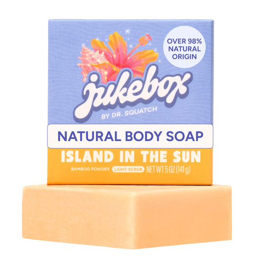 JUKEBOX front packaging showing cheerful island scent and clear benefits