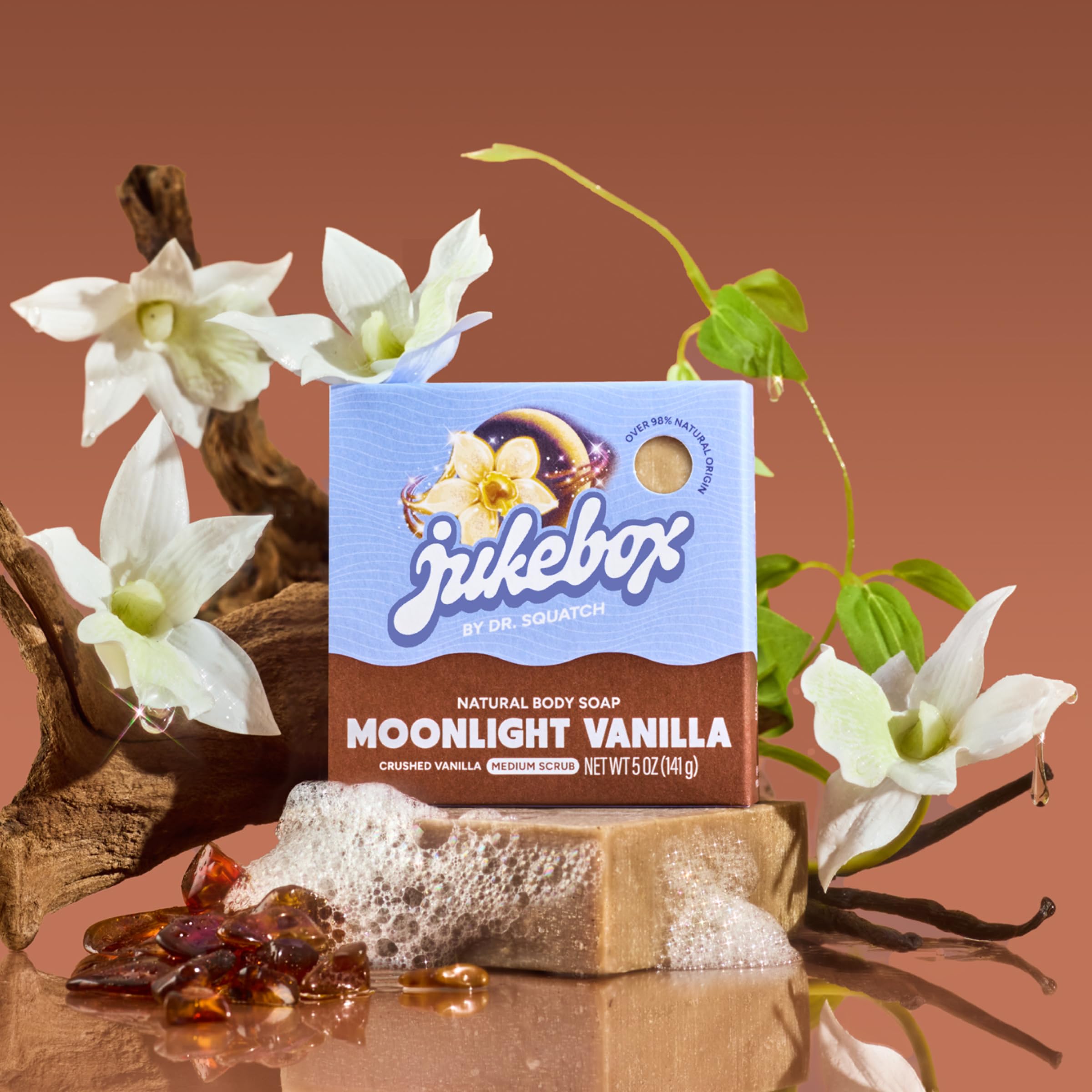 JUKEBOX Watermelon Rush bar showing bright scent and uplifting shower benefit