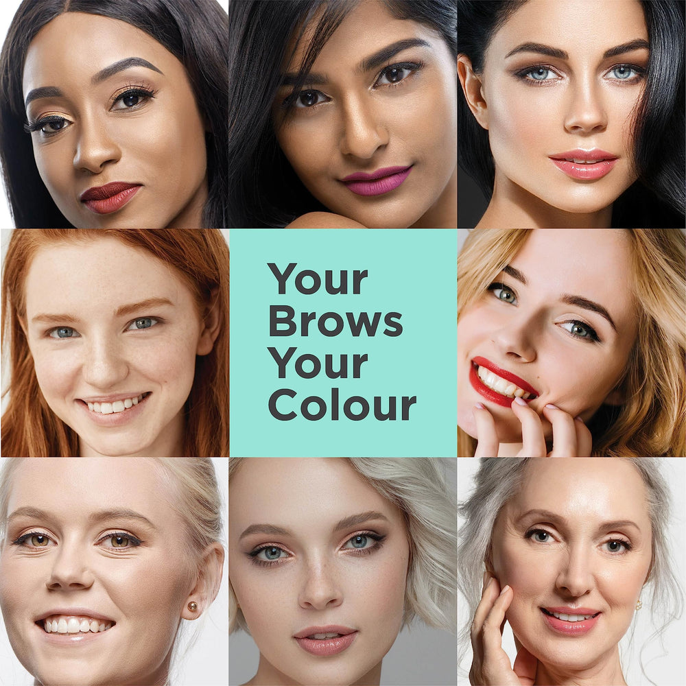 Julienne model showing before and after brows with fuller, defined appearance