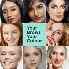 Julienne model showing before and after brows with fuller, defined appearance