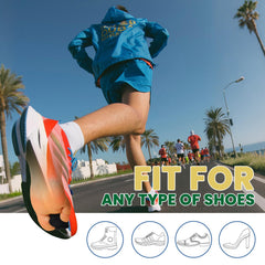 JUMPOW worn inside a roomy shoe demonstrating discreet daily support