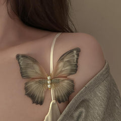 Jumwrit fabric wing texture close focus showing 3D movement and soft visual depth