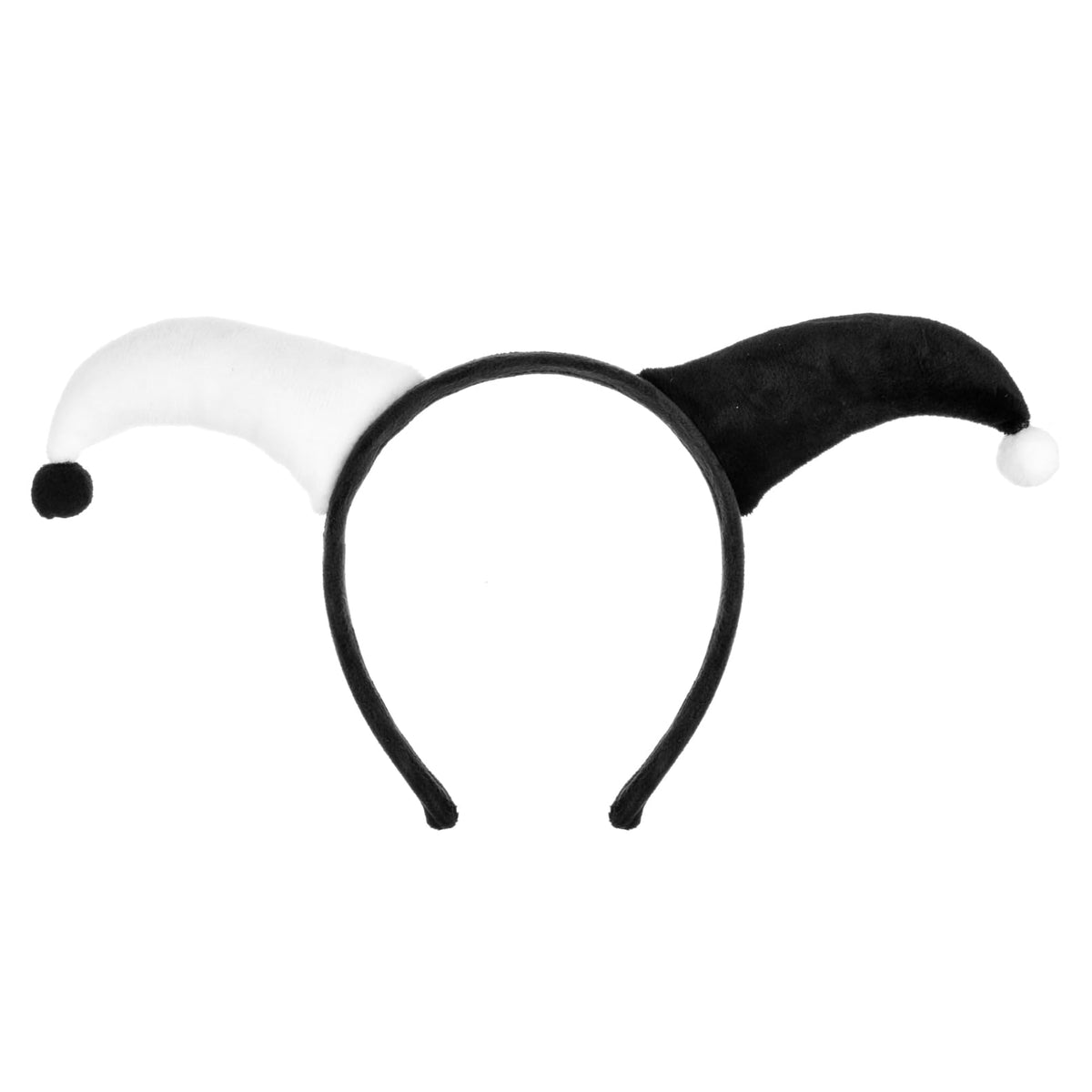 June Bloomy black-white headband front view shows bold costume impact
