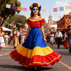 June Bloomy crown worn on model demonstrating festival-style look and secure comfortable fit