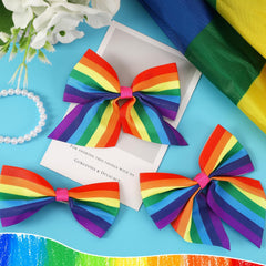 JUNEBRUSHS bow worn in ponytail showing festive look and all-day stay