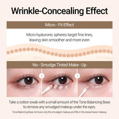 JUNG SAEM MOOL swatch on hand demonstrating tone-balancing effect and natural blending benefit