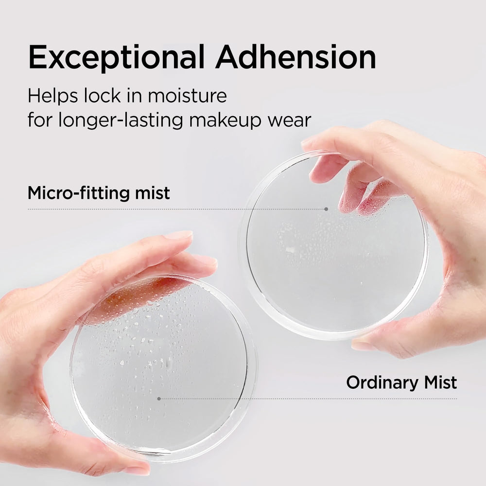 JUNG SAEM MOOL mist sprayed over finished makeup to lock look and reduce creasing