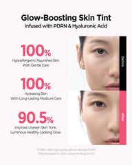 JUNG SAEM MOOL texture closeup of dewy serum tint showing lightweight blendability