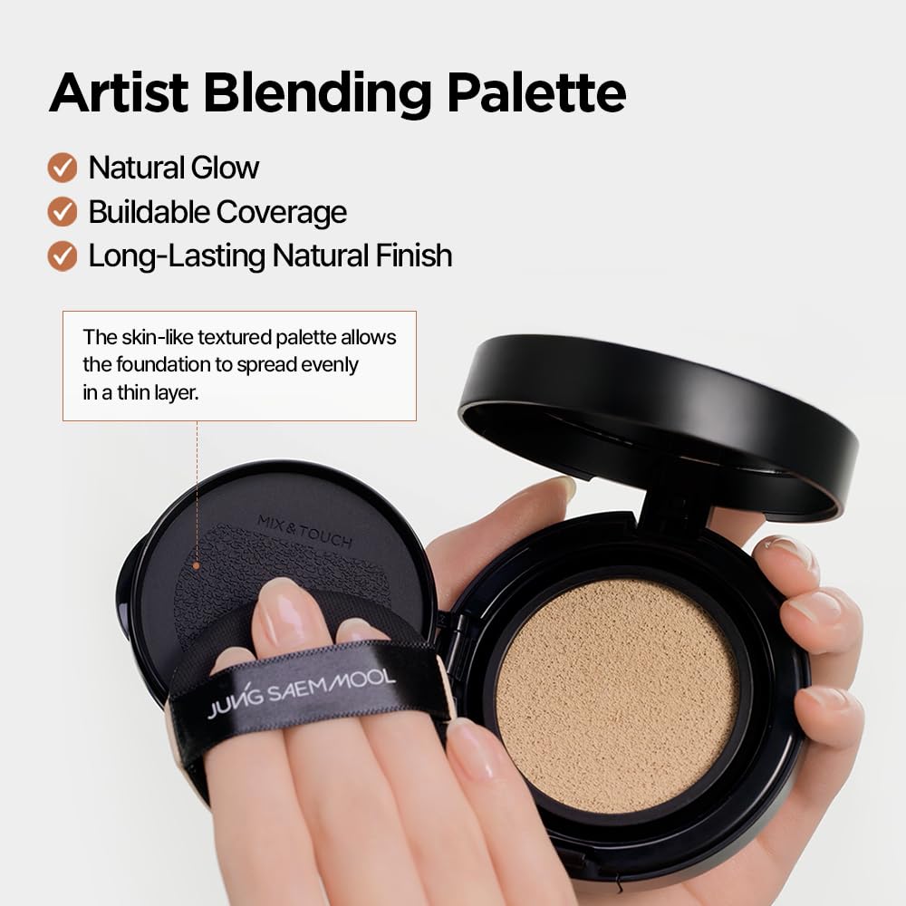 JUNG SAEM MOOL compact in bag illustrating travel-ready, on-the-go touch-ups