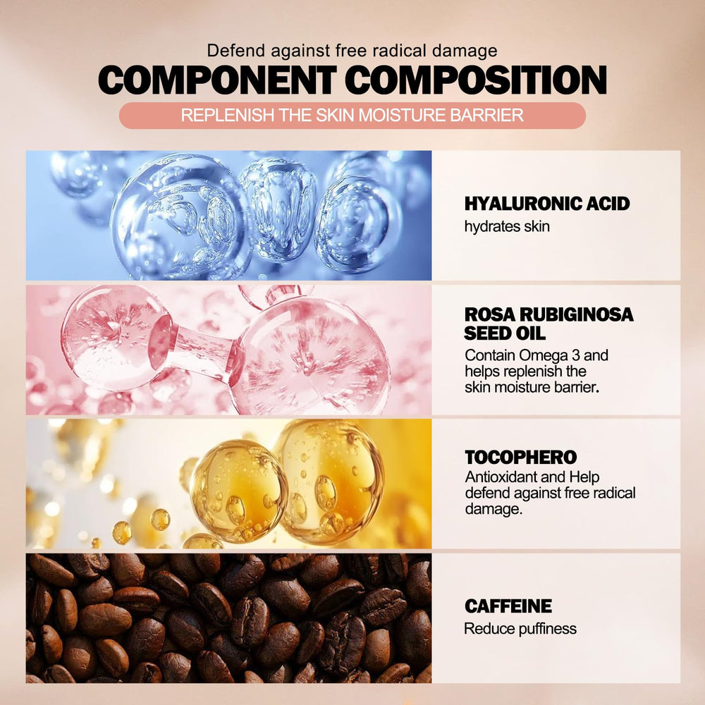 Junhe ingredient graphic highlighting hyaluronic acid and peptides for skin hydration