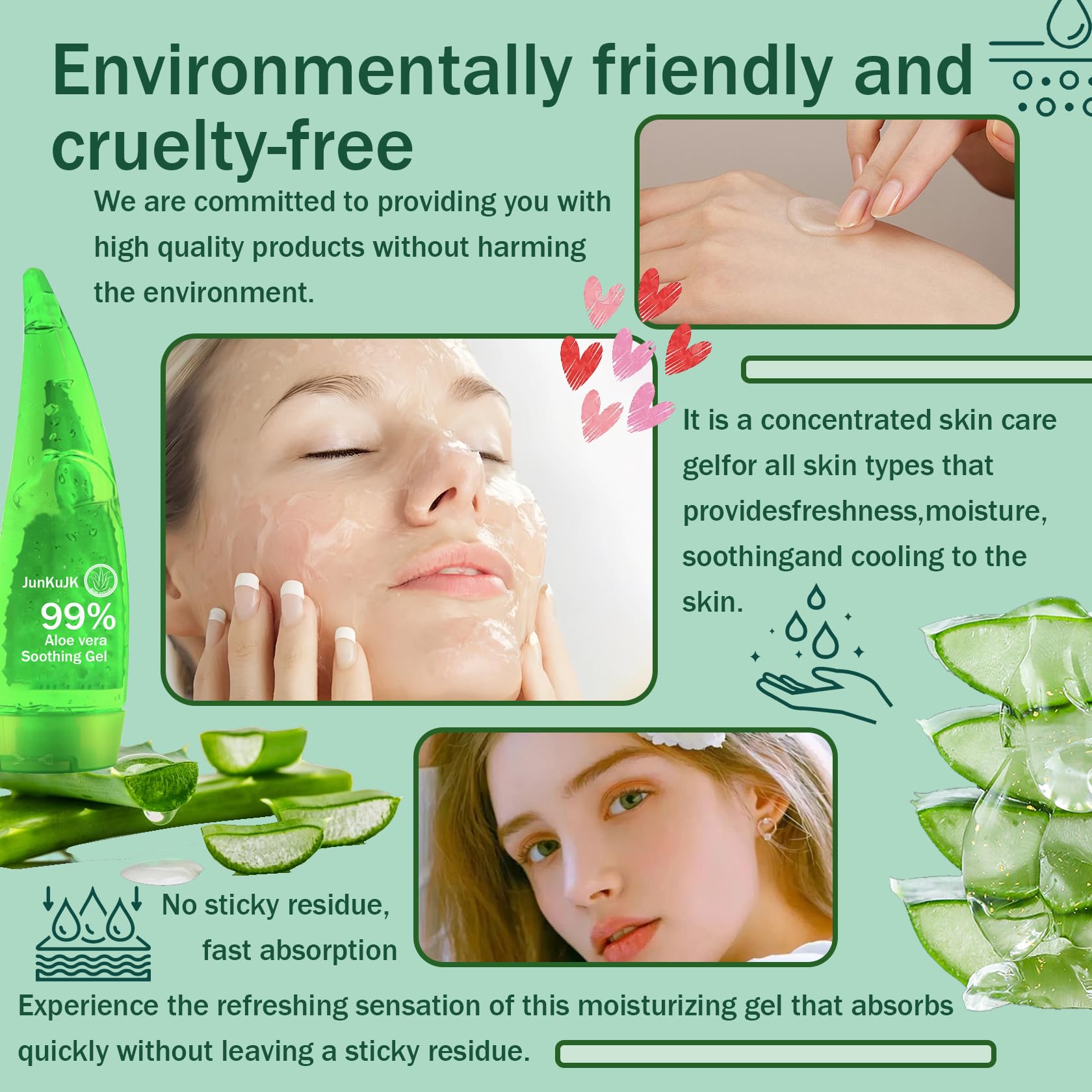JunKuJK being applied to face illustrating soothing hydration and lightweight finish